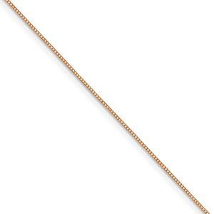 0.7mm, 14k Rose Gold, Box Chain Necklace, 20 Inch